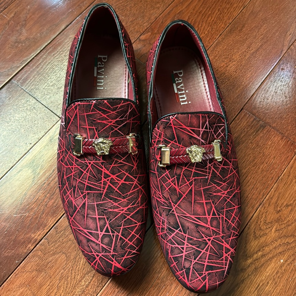 Red pavini loafers only tired on never used. Basically brand new